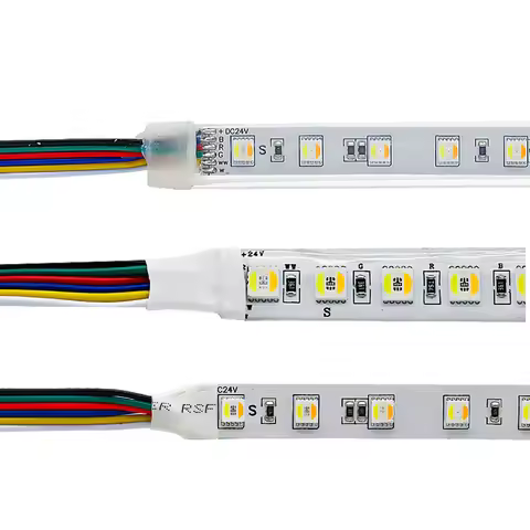 RGB+CCT Adjust Led Strip Light 12V 24V 5in1 5 In 1 Chips LED CW+RGB+WW Flexible Strip SMD5050 60Leds