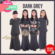 BAJU KURUNG BUDAK / KIDS / ANAK - DARK GREY / KELABU