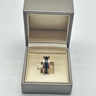 Bvlgari/寶格麗三環黑陶瓷戒指經典玫瑰金黑陶瓷指環