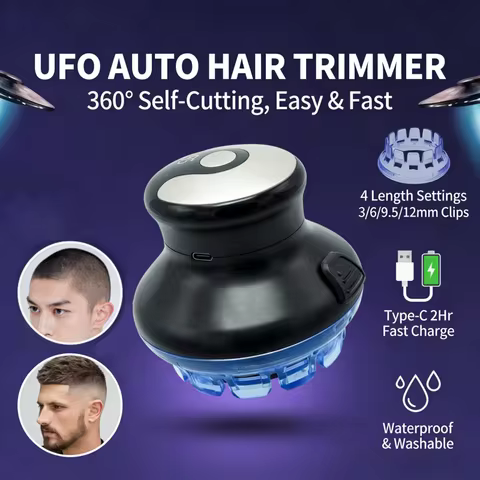 Professional Electric Hair Clipper Automatic Self-Cut Buzz Hairstyle Design Cordless Washable Hair T