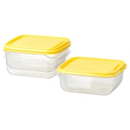 Ikea PRUTA Food Container 3pcs. Food Used. Tupperware Lunch Box