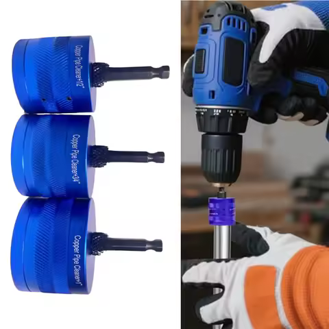 Copper Pipe Cleaning Brush Set Pipe Cleaner For Plumbing Drains Vents HVAC Systems Electric Drills A