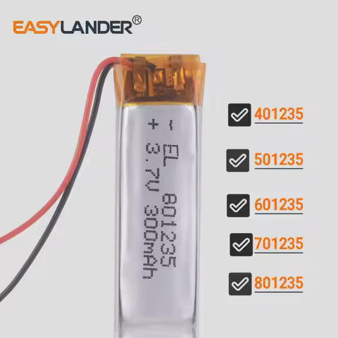 611235 3.7V 300mAh 301235 601235 401235 501235 701235 801235 Rechargeable Lipo Li Polymer Battery