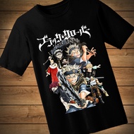 #0108 เสื้อยืดลายการ์ตูน BLACK CLOVER เสื้อยืดสีดำ เสื้อใส่เล่น เสื้อยืด เสื้อคอกลม ใส่สบาย เสื้อสกร