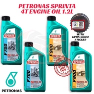 🆕100% Original PETRONAS SPRINTA 4T 1.2L F700 10W40 15W50 F900 10W40 10W50 Engine Oil Miyak Hitam Min