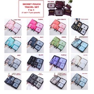 Travel Bag Set of 7 [7 in 1] Organizer Bag in Suitcase in Various Sizes Secret/_Pouch Set Travel Org