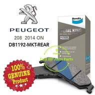 Original Bendix DB1192MKT Rear Brake Pad - Peugeot 208/ Peugeot 308/ Peugeot 405