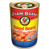 อะยัม ถั่วขาวในซอสมะเขือเทศสูตรน้ำตาลน้อยเเละโซเดียมน้อย 425 กรัม  - Ayam Baked Beans Light in Tomato Sauce 425g