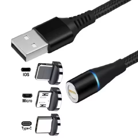 1m 2m 3 in 1 Micro USB TYPE C Magnetic 3A Fast Charging Cable for Xiaomi Samsung Android Data Wire M