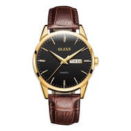 Olevs Classico 39 Leather Men Quartz Watch - Jamtangan Kulit Lelaki 39mm
