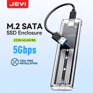 JEYI Transparently M.2 SATA SSD Enclosure Adapter USB 3.1 (6 Gbps) to SATA M-Key/(B+M) Key SSD Exter