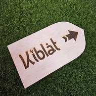 Tanda Arah Kiblat kayu | Kiblat Signage | Wooden Kiblat | Kibla Direction Pointer | Arah Solat