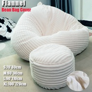 Flannel stripes Bean Bag (No filling) Sofa Sofa Bag Chairbean bag chair Cover Indoor Lazy Sofa Cover（S M L XL）