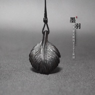 Natural Ebony Necklace Ebony Pendant Handmade Wood Pendant Sweater Chain Jewelry Gift