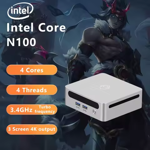 WiFi 6 BT5.2 GenMachine Mini PC Intel Alder Lake N100 Powerful Windows 11 Compact & Ideal for Home, 