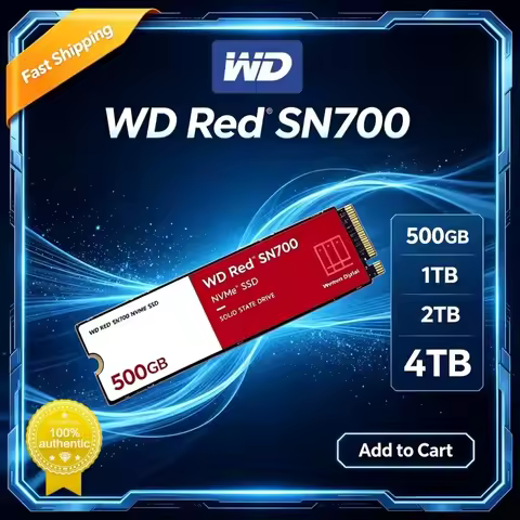 WD Red SN700 NVMe M.2 2280 SSD 4TB WesternDigital PCIe 3.0 Internal Solid State Drive 3200MB/s High 