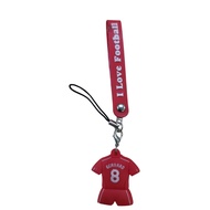 Liverpool I Love Football Club Rubber Keychain - Gerrard #8