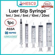 Syringe Picagari Luer Slip 1pc Disposable — 1/3/5/10/20ml cc, Consume Medicine, Blood Collection, In