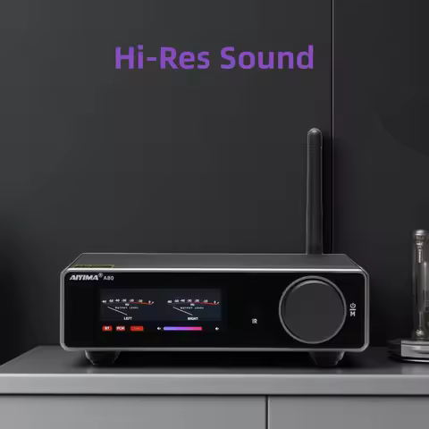 AIYIMA A80 Upgraded TPA3255 DAC Bluetooth PFFB Stereo Power Amplifier 300Wx2 Class D HiRes Digital A
