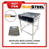 【SUNSTEEL】Hot Plate With Stainless Steel Stand / Kuali Burger / Kuali Roti Canai / BBQ Pan / Griddle