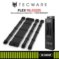 Tecware Flex Sleeved Extension Cables Set - Black Grey/Black White (1Yr Tecware Warranty)