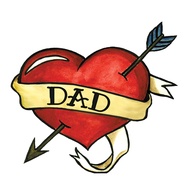 Dad Heart Temporary Tattoos | 10-Pack | FATHERS DAY JUNE 16 | Skin Safe | MADE IN THE USA | Removabl