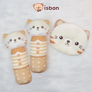 ISTANA DOLL Cat Cream Bolster Baby Bolster Cute Cat Animal Motif Safe Non-Allergy Suitable for Baby 