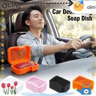 OLINI Car Soap Box,  Printing Breathable Car Deodorizing Soap Dish, Practical with Lid Advanced Simp