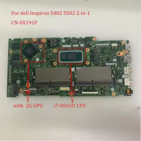 For Dell Inspiron 5482 5582 2-in-1 Laptop Motherboard CN-0X191P X191P X191P Mainboard 100% Tested Go