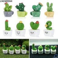 LINDW99NX 1/4pcs Cactus Miniatures Cake baking Resin Mini Sculpture Fairy Garden Dollhouse Supplies 