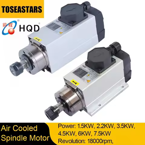 CNC Air Cooled Spindle Motor 1.5KW 2.2KW 3.5KW 4.5KW 6KW 7.5KW 220V 380V CNC Spindle Motor for CNC R