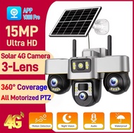 V380 PRO กล้องวงจรปิดพลังงานแสงอาทิตย์ 4G เลนส์ PTZ 3 ตัว HD กันน้ำกลางแจ้ง กล้องวงจรปิดมองเห็นกลางค