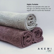 2025 Akemi Dry Tech 100% cotton Towel (138 x68cm ) / akemi tuala 100% cotton Air Loop 冲凉毛巾全棉