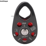 MOLIH Single Pulley, Teardrop Shape Aluminum Bearing Pulley,  Gray and Red High Load Bearing Roller 
