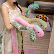 FLASHPULSE Snake Plush Toy, Sticking Tongue Colorful Boa Plush Doll, Kids Toy Soft Coiled Stuffed An