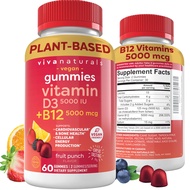 Vitamin B12 Gummies for Adults 5000mcg with Vitamin D3 5000 IU - Chewable B12 Vitamin 5000 MCG Gummi