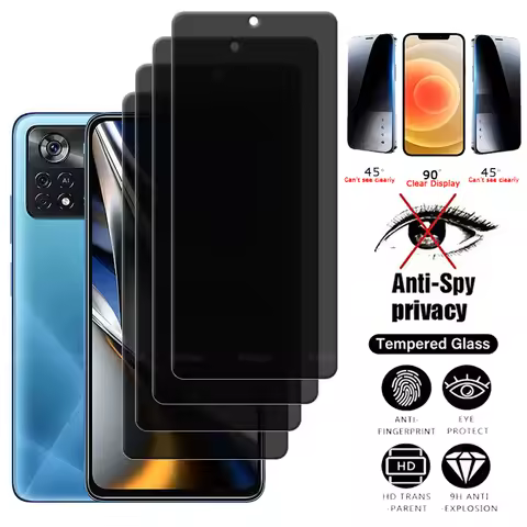 4Pcs For Poco X4 Pro 5G Glass Xiaomi Poco X4 Pro Tempered Glass Protective Privacy Anti-Spy Cover Sc