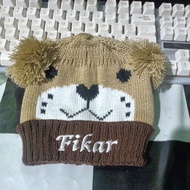 Lions character baby beanie free name boy girl beanie with name