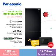 Panasonic NR-BX421BPKD Kulkas 2 Pintu Bottom Freezer + inverter + Prime Fresh [465 L] - Black