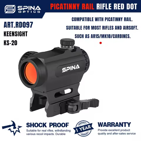SPINA OPTICS KeenSight KS-20 Red Dot Sight RifleScope QD&Low Base Mount Hunting&Tactics AR15 MK18 CQ