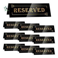 Double-Sided, Waterproof 10PCS Acrylic Reserved Table Signs-6x2x1.6 in Table Tent-Seated Table Tent