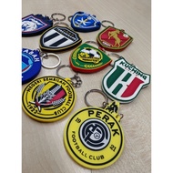 Silver soccer club ball Keychain