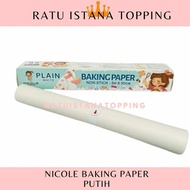 PUTIH Nicole BAKING PAPER WHITE PLAIN BREAD PAPER ANTI-STICK NON STICK PARCHMENT PAPPER