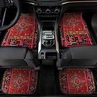 Retro Bohemian Style Car Feet Mat Crystal Fleece Carpet Dirt-Resistant Floor Mat 33 * 44 [Two Pieces