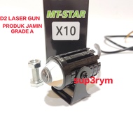 Lampu tembak Laser gun mt star Led D2 mini 2 warna putih kuning jauh dekat