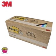 3M - 報事貼® 654R-24CP-AP 環保便條紙 彩色 3吋 x 3吋 75張/本 24本/環保盒裝