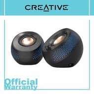 CREATIVE - Pebble X 黑色 具備藍牙™ 5.3 和自訂 RGB 燈光的時尚 2.0 USB-C 電腦喇叭