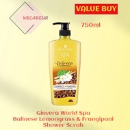 GINVERA WORLD SPA BALINESE LEMONGRASS &amp; FRANGIPANI SHOWER SCRUB 750ml (EXP: MAR 2026) BODY WASH