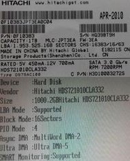 HITACHI 3.5吋 1TB HDS721010CLA332 H3D10003272S 硬碟電路板 編號:6