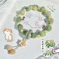 小青柠猫爪菩提子手串炭烧猫咪白玉菩提根手持盘玩文玩佛珠手链Small Lime Cat Claw Bodhi Handstring Charcoal Braised Cat White  guu888
